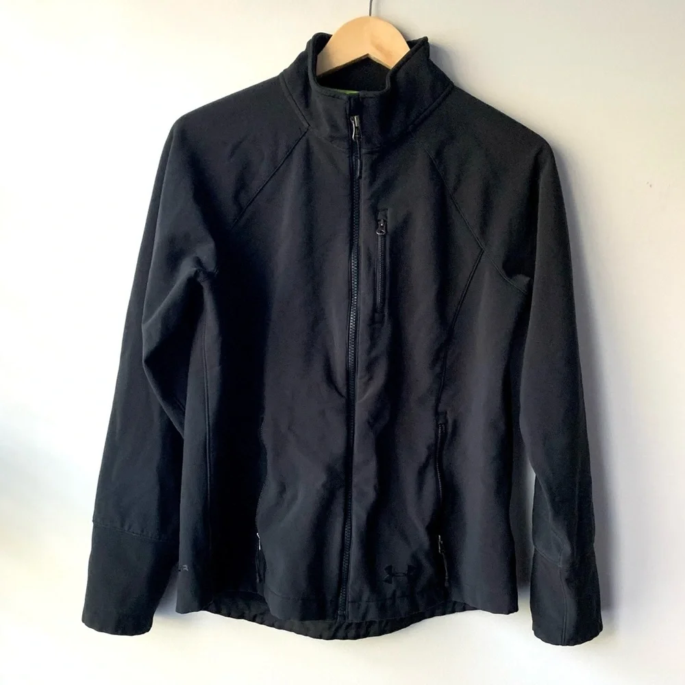 Black Under Armour Storm Jacket with Lime Green Lining Size Medium - Picture 3 of 7